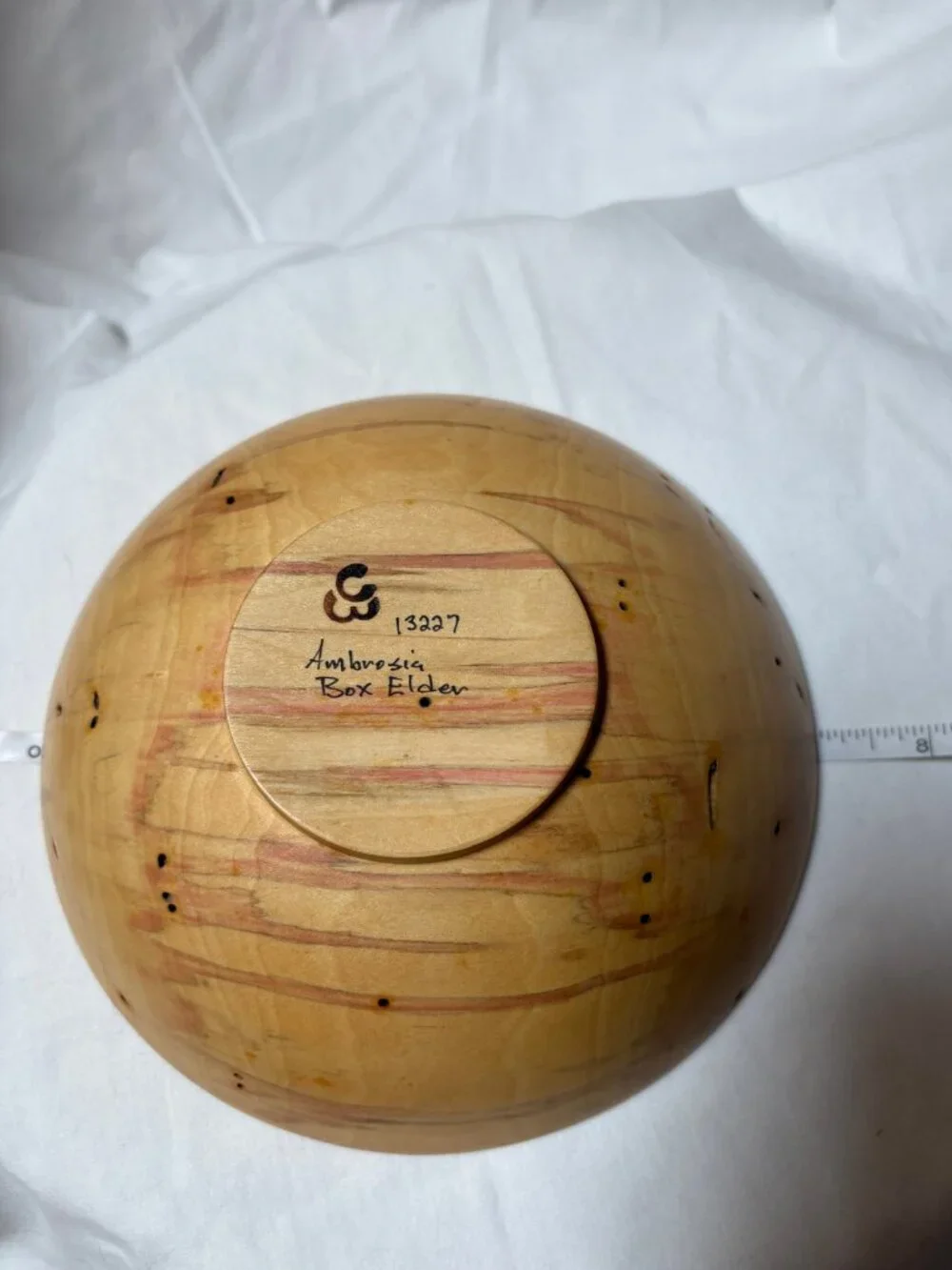 Warren Carpenter Ambrosia Box Elder Bowl • Hand‑Turned • Signed Wood Art